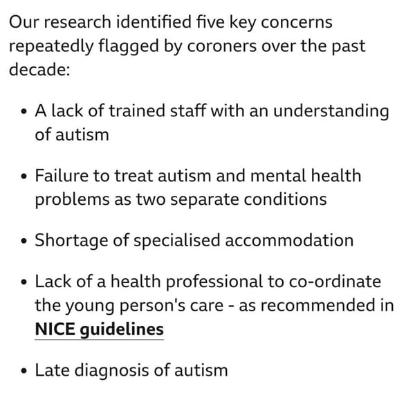 CAMHS have been contributing to the death of Autistic young people for over a decade